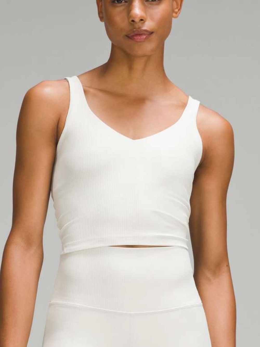 lululemon athletica Align Ribbed V-Neck Crop Tank Top - White